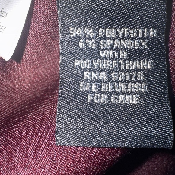 Catherine Malndrino Burgundy faux leather Jacket size 2x - Picture 9 of 10